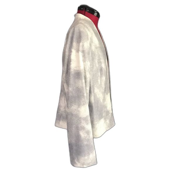 Tahari ASL Blazer Women’s Size 14 Grey Open Front Long Sleeve Shoulder Pads - Picture 2 of 8